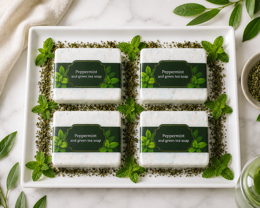 Lazulily :Peppermint & Green Tea Bar Soap: moisturising refreshing nourishing comfort