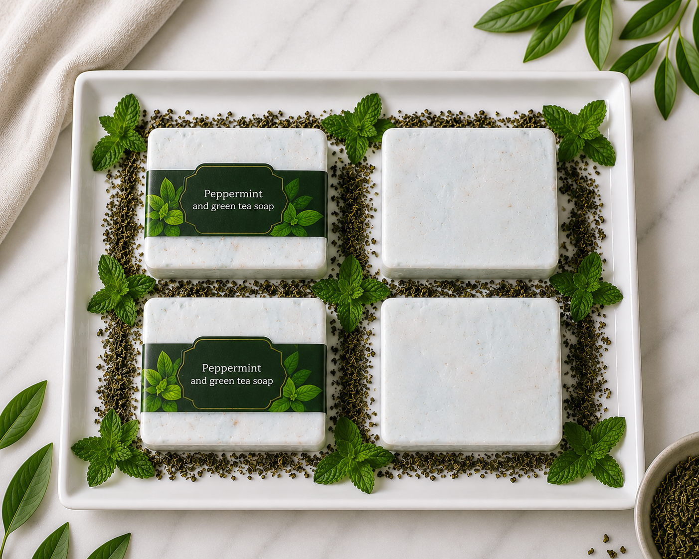Lazulily :Peppermint & Green Tea Bar Soap: moisturising  refreshing  nourishing  comfort